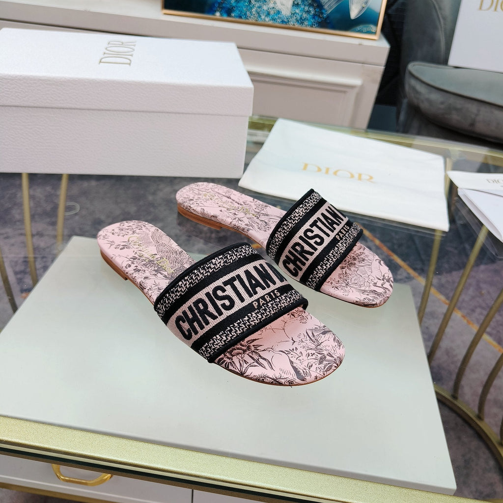 DIOR CD Mule Dway Slide 10mm Multi-motifs Style 12