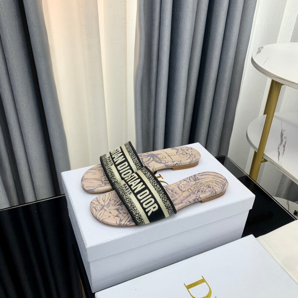 DIOR CD Mule Dway Slide 10mm Multi-motifs Style 56