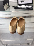 CHANEL ballet flat quilted beige gold  lock