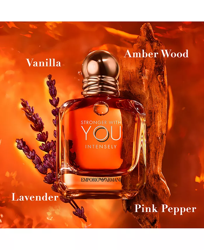 Stronger With You Intensely Eau de Parfum — Vanilla Amber Wood Lavender & Pink Pepper Warm Men’s Luxury Fragrance | Amber Orange Bottle 100ml