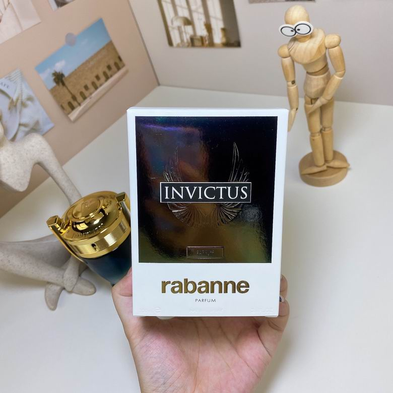 Rabanne Invictus Parfum box back with ingredients and barcode 3349668627530