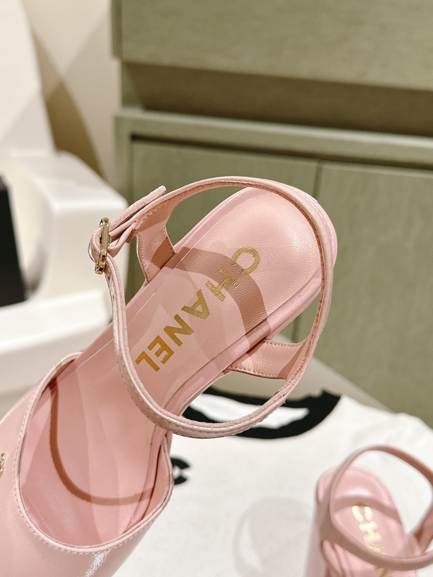 CHANEL HIGH SANDAL LIGHT PINK CALFSKIN