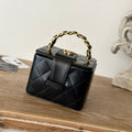 CHANEL MINI VINTAGE COSMETIC BAG 11 IN BLACK SHINY CALFSKIN GOLD HARDWARE