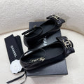 CHANEL MARY JANE BOW SHOES IN BLACK LAMBSKIN