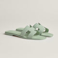 HERMES 0RAN SANDAL VERT DEAU